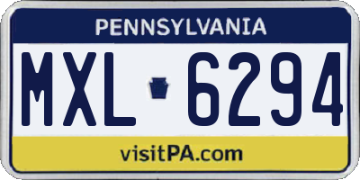 PA license plate MXL6294