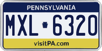 PA license plate MXL6320