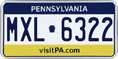 PA license plate MXL6322