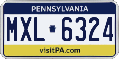 PA license plate MXL6324