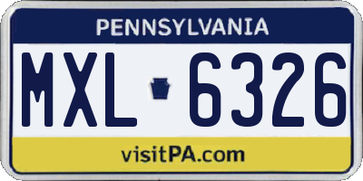 PA license plate MXL6326