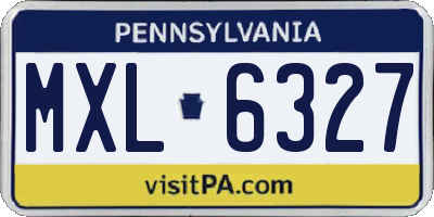 PA license plate MXL6327