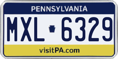 PA license plate MXL6329