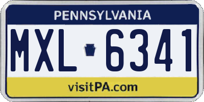 PA license plate MXL6341