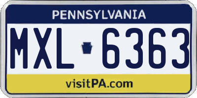PA license plate MXL6363