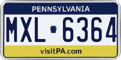 PA license plate MXL6364