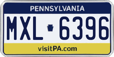 PA license plate MXL6396