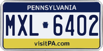 PA license plate MXL6402
