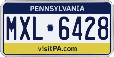 PA license plate MXL6428