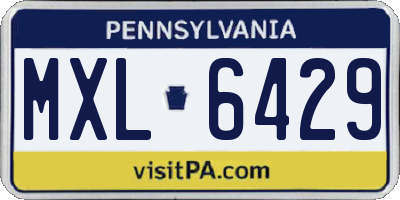 PA license plate MXL6429