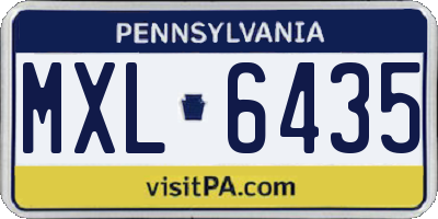 PA license plate MXL6435