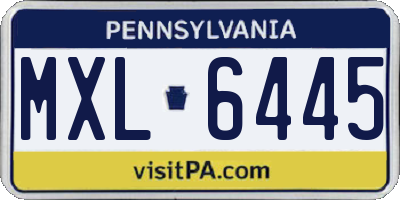 PA license plate MXL6445