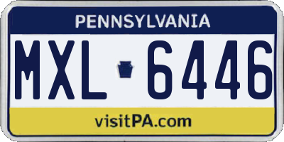 PA license plate MXL6446