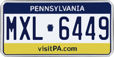 PA license plate MXL6449
