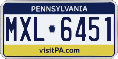 PA license plate MXL6451