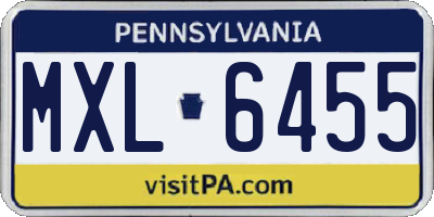 PA license plate MXL6455