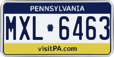 PA license plate MXL6463
