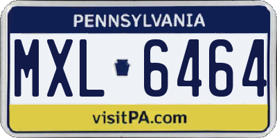 PA license plate MXL6464