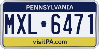 PA license plate MXL6471