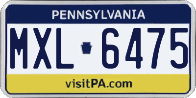 PA license plate MXL6475