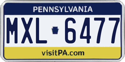 PA license plate MXL6477