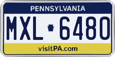 PA license plate MXL6480