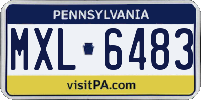 PA license plate MXL6483