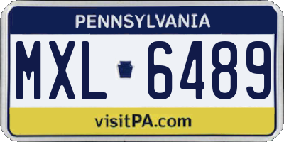 PA license plate MXL6489