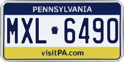PA license plate MXL6490