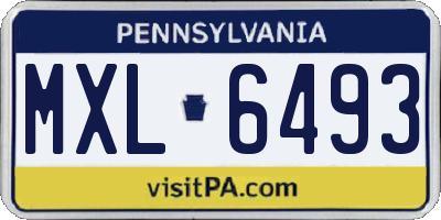 PA license plate MXL6493