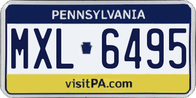 PA license plate MXL6495