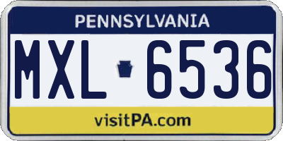 PA license plate MXL6536
