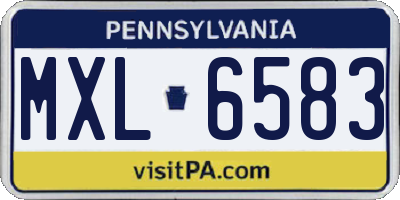 PA license plate MXL6583