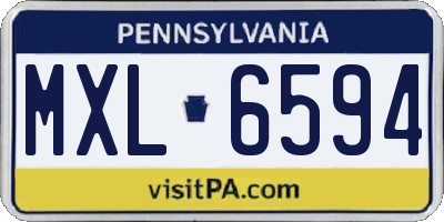 PA license plate MXL6594