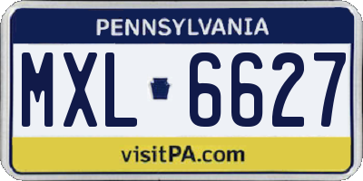 PA license plate MXL6627
