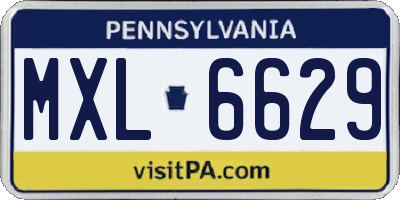 PA license plate MXL6629