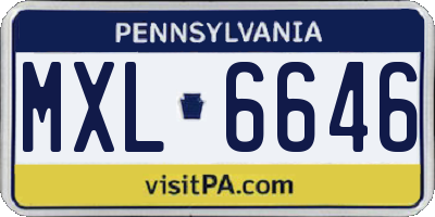 PA license plate MXL6646
