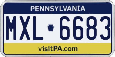 PA license plate MXL6683