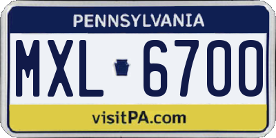 PA license plate MXL6700