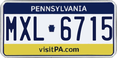 PA license plate MXL6715
