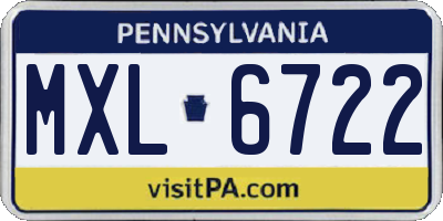 PA license plate MXL6722