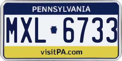 PA license plate MXL6733
