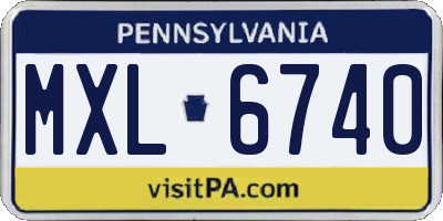 PA license plate MXL6740