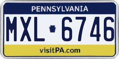 PA license plate MXL6746