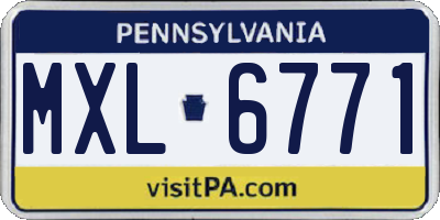 PA license plate MXL6771