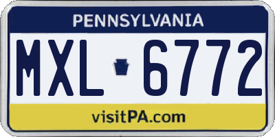 PA license plate MXL6772