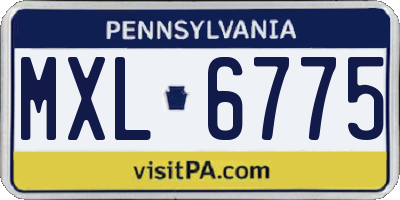 PA license plate MXL6775
