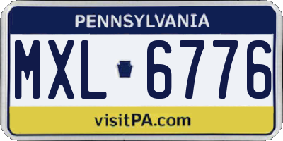 PA license plate MXL6776