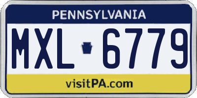 PA license plate MXL6779