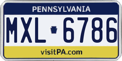 PA license plate MXL6786